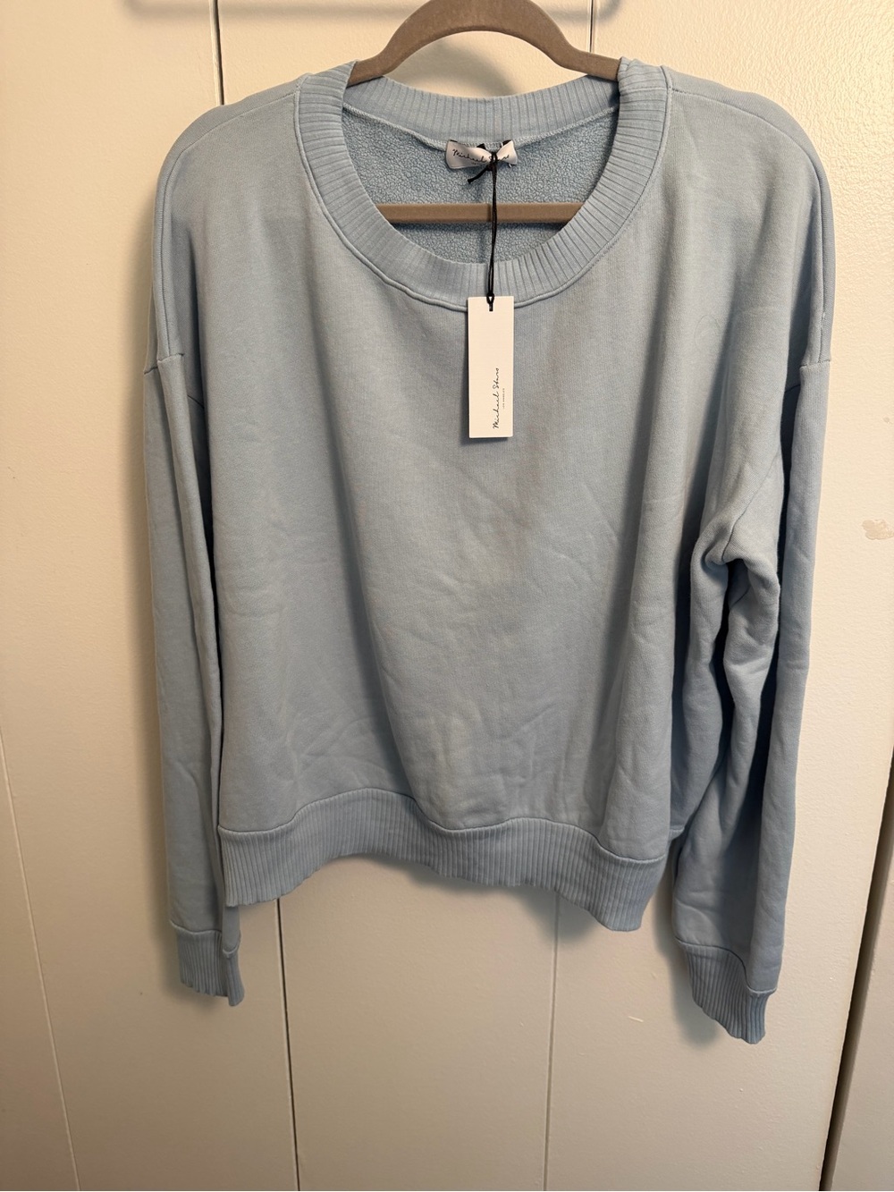 Micheal Stars NWT Women's Light Blue Crewneck Sweatshirt - Minimal  Pullover